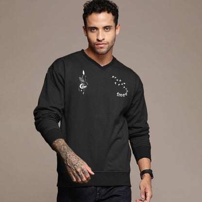 Polo Republica Men's Freedom Embroidered V-Neck Sweat Shirt