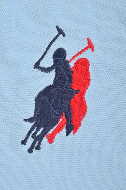 Polo Republica Men's Double Horse Rider & Flag Crest Embroidered Short Sleeve Polo Shirt Men's Polo Shirt Polo Republica 