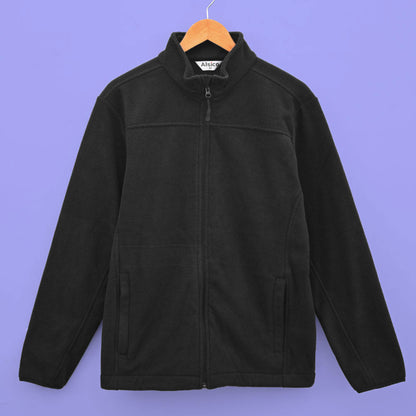 Alsico Men's Polar Fleece Minor Fault Zipper Jacket Minor Fault Image Black XS 